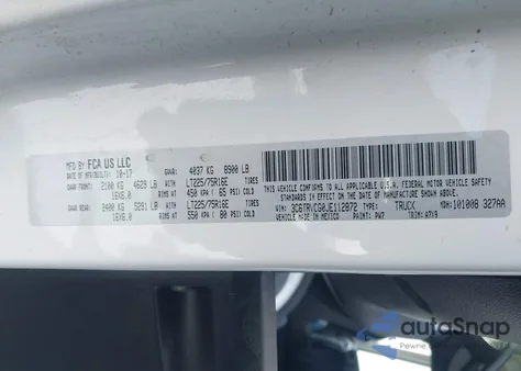 2018 Ram Promaster 2500 High Roof 136 Wb z USA, uszkodzony, nr VIN 3C6TRVCG0JE112872